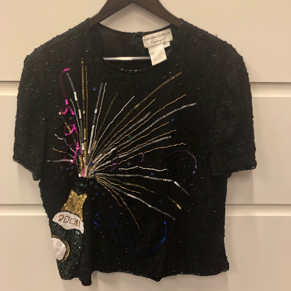 NYE 2000 Beaded Champagne Blouse